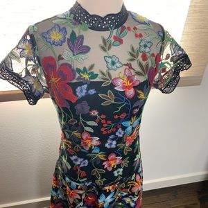 Vone Janine Embroidered Dress, Sz 4 Anthropologie